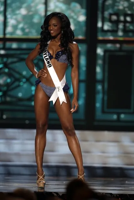Miss Maryland, Mame Adjei, competes in the bathing suit competition during the preliminary round of the 2015 Miss USA Pageant in Baton Rouge, La., Wednesday, July 8, 2015. (Photo by Gerald Herbert/AP Photo)