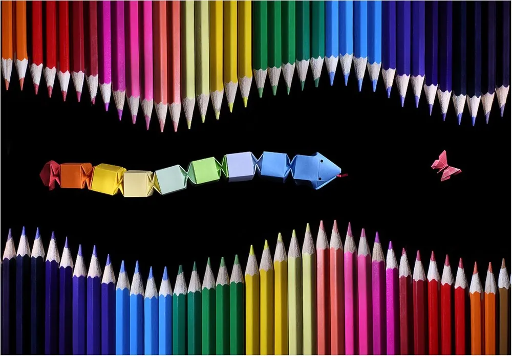 Colored Pencil and Origami Landscapes by Victoria Ivanova