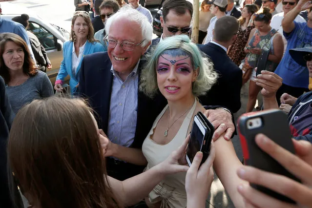 U.S. Democratic presidential candidate Bernie Sanders greets supporters in Los Angeles, California, U.S. June 7, 2016. (Photo by Lucy Nicholson/Reuters)