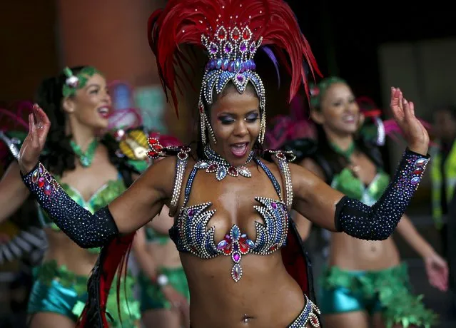 A performer dances at the Notting Hill Carnival in west London, August 31, 2015. (Photo by Eddie Keogh/Reuters)