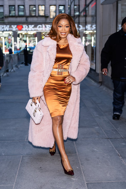 American actress Keke Palmer is seen in Midtown on January 15, 2025 in New York City. (Photo by TheStewartofNY/GC Images)