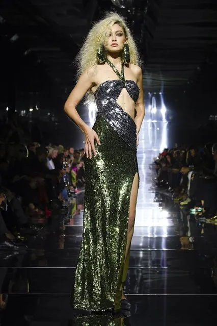 Model Gigi Hadid walks the runway at Tom Ford Spring 2023 ready to wear fashion show at Skylight on Vesey on September 14, 2022 in New York, New York. (Photo by Giovanni Giannoni/WWD via Getty Images)