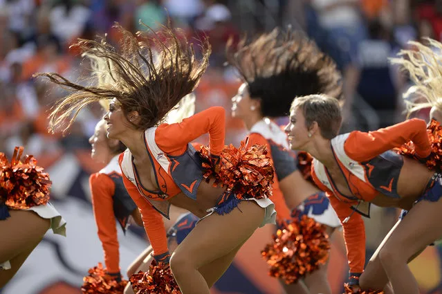 Denver Broncos cheerleaders during the third quarter. The Denver Broncos played the Kansas City Chiefs at Sports Authority Field at Mile High in Denver, Colo. on September 14, 2014. (Photo by AAron Ontiveroz/The Denver Post via Getty Images)