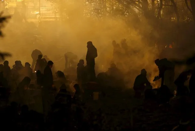 Migrants wait to cross the Slovenia-Austria border in Sentilj, Slovenia October 27, 2015. (Photo by Srdjan Zivulovic/Reuters)