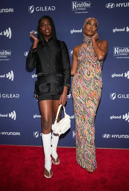 Dwyane Wade's daughter Zaya Wade and American actress Gabrielle Union attend the 34th Annual GLAAD Media Awards in Beverly Hills, California, U.S., March 30, 2023. (Photo by Allison Dinner/Reuters)