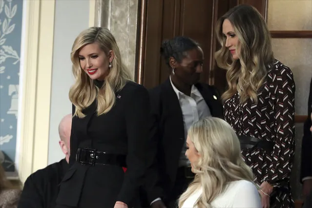 Ivanka Trump, left, and Lara Trump arrive to hear President Donald Trump deliver his State of the Union address to a joint session of Congress on Capitol Hill in Washington, Tuesday, February 5, 2019. Tiffany Trump is at bottom right. (Photo by Andrew Harnik/AP Photo)