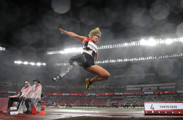 Kaede Maegawa of Team Japan competes in the Women's Long Jump T63 on day 9 of the Tokyo 2020 Paralympic Games at Olympic Stadiumon September 02, 2021 in Tokyo, Japan. (Photo by Alex Pantling/Getty Images)