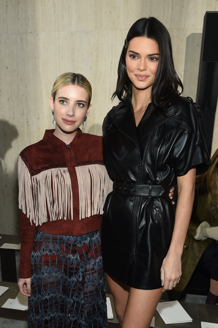 Emma Roberts and Kendall Jenner attend the Longchamp Fall/Winter 2019 Runway Show on February 9, 2019 in New York City. (Photo by Dimitrios Kambouris/Getty Images for Longchamp)