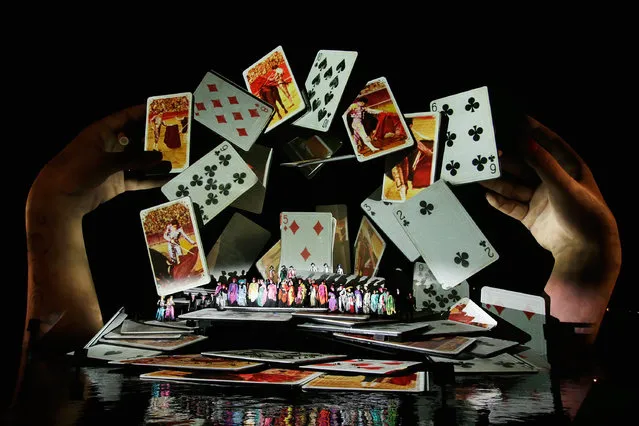 General view of the Seebuehne floating stage design, seen during the rehearsal of the opera “Carmen” prior the Bregenz Festival (Bregenzer Festspiele) on July 14, 2017 in Bregenz, Austria. (Photo by Johannes Simon/Getty Images)