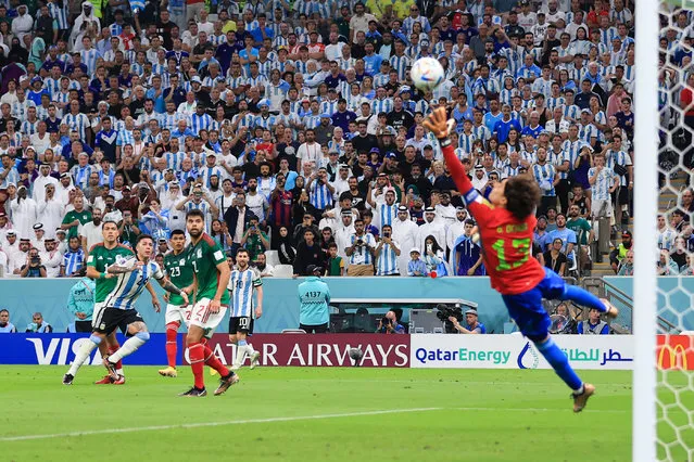 Enzo Fernandez of Argentina scores their second goal during the FIFA World Cup Qatar 2022 Group C match between Argentina and Mexico at Lusail Stadium on November 26, 2022 in Lusail City, Qatar. (Photo by Simon Stacpoole/Offside/Offside via Getty Images)