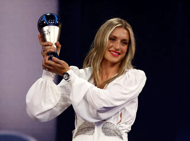 Spain and Barcelona forward Alexia Putellas receives the Best FIFA Women’s Player award during the Best FIFA Football Awards 2022 ceremony in Paris, France on February 27, 2023. (Photo by Sarah Meyssonnier/Reuters)