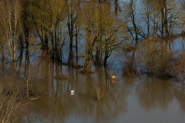 An area flooded by the Snoqualmie River in Fall City, Washington, on December 9, 2025. (Photo by David Ryder/Reuters)