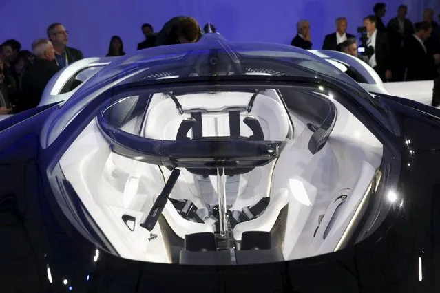 The cockpit of the Faraday Future FFZERO1 electric concept car is pictured after an unveiling at a news conference in Las Vegas, Nevada January 4, 2016. (Photo by Steve Marcus/Reuters)