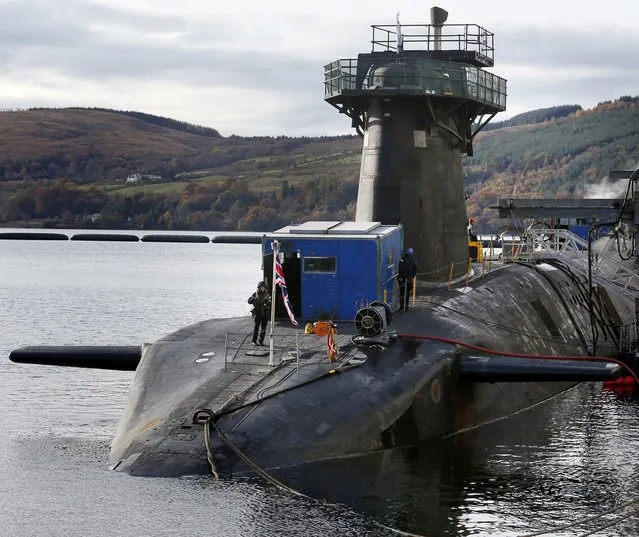 File photograph shows HMS Victorious berthed at the Clyde Naval Base in Scotland October 29, 2012. Britain must renew its submarine-borne Trident nuclear weapons system if it is to maintain its “outsized” role in world affairs, U.S. Defence Secretary Ash Carter said in comments published on February 13, 2016. (Photo by Danny Lawson/Reuters)