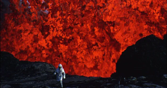 This image released by Netflix shows a scene from the documentary, “Into the Inferno”, written and directed by Werner Herzog. The film explores active volcanoes around the world. (Photo by Netflix via AP Photo)
