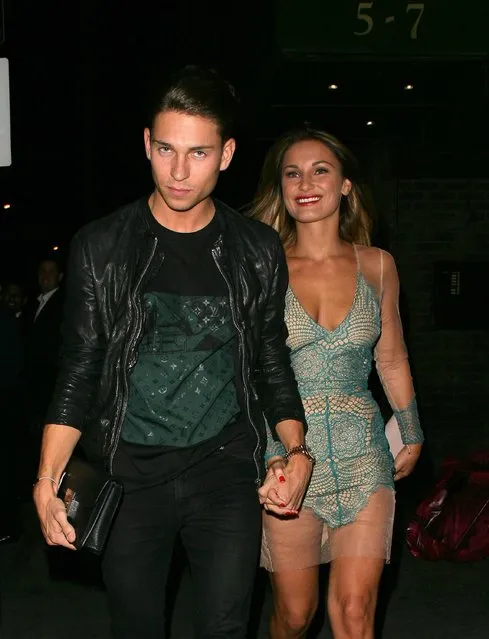 English television personality Joey Essex and English television personality and model Sam Faiers at Scotts restaurant and Mahiki night club on August 20, 2014 in London, England. (Photo by Mark Robert Milan/GC Images)