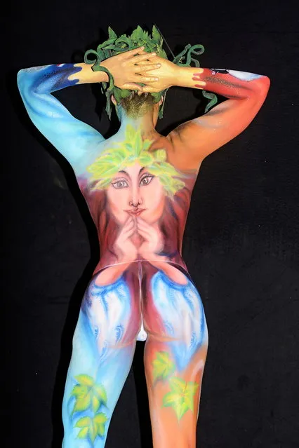 A model poses with her bodypainting during the 20th World Bodypainting Festival 2017 on July 30, 2017 in Klagenfurt, Austria. (Photo by Didier Messens/Getty Images)