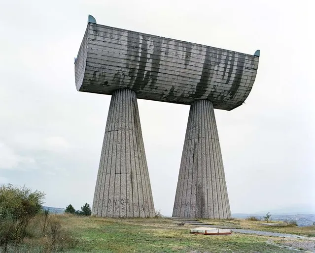 This sculpture was built in 1973 and designed by Bogdan Bogdanovic. It is dedicated to the long mining tradition in Kosovo. (Photo by Jan Kempenaers)