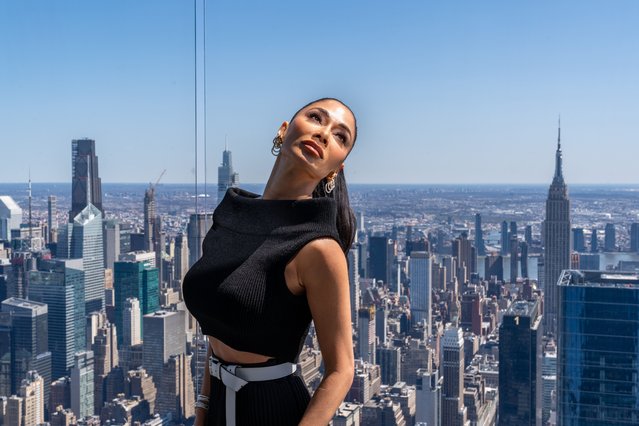 American singer-songwriter and dancer Nicole Scherzinger and the cast of SUNSET BLVD stopped by Edge at Hudson Yards for a press day high above New York City early April 2025. (Photo by Edge at Hudson Yards)