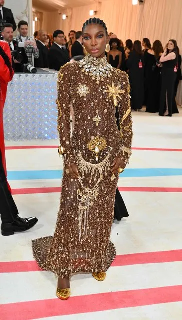 British screenwriter Michaela Coel arrives for the 2023 Met Gala at the Metropolitan Museum of Art on May 1, 2023, in New York. (Photo by Angela Weiss/AFP Photo)
