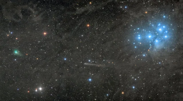 Robotic scope category winner. Two Comets with the Pleiades by Damian Peach. (Photo by Damian Peach/2018 Astronomy Photographer of the Year)