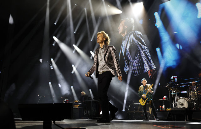 Mick Jagger performs on stage during The Rolling Stones' 'STONES TOUR “24 HACKNEY DIAMONDS” at NRG Stadium on April 28, 2024 in Houston, Texas. (Photo by Kevin Mazur/Getty Images for RS)