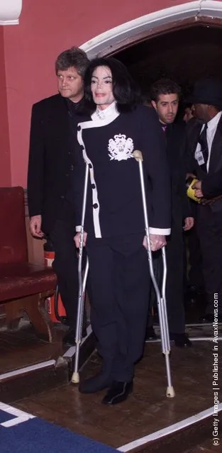 Michael Jackson at the Oxford Union, Oxford, to speak in aid of His charity Help the Children