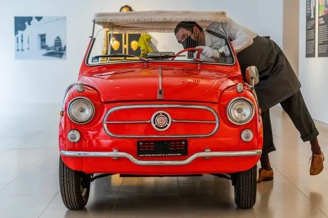 Marion Lambert’s Fiat 600, with an estimated value of £28,000-36,000 ($39000-55000), is previewed with other items from her collection to be auctioned at Christie’s in London, United Kingdom on May 12, 2021. (Photo by Guy Bell/Rex Features/Shutterstock)