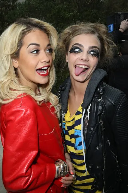 Rita Ora and Cara Delevigne attend the Chanel Spring/Summer 2013 Haute-Couture show as part of Paris Fashion Week at Grand Palais on January 22, 2013 in Paris, France. (Photo by Michel Dufour/Wireimage)