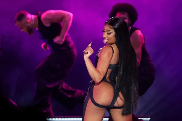 American rapper Megan Thee Stallion performs during the 2022 Billboard Music Awards at MGM Grand Garden Arena in Las Vegas, Nevada, U.S. May 15, 2022. (Photo by Mario Anzuoni/Reuters)