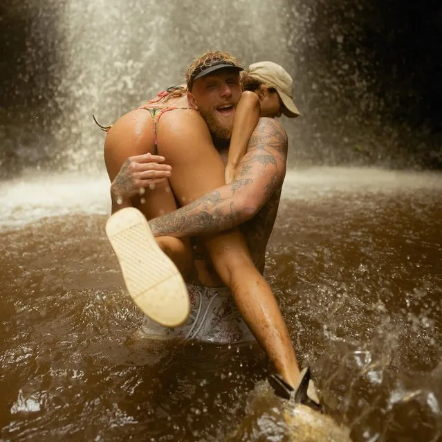 Actress Julia Rose and American professional boxer Jake Paul leave little to imagination while frolicking in waterfall pool on Hawaii holiday in the last decade of November 2022. The couple are currently enjoying a mini-break in the US following Paul's win over Anderson Silva at the end of last month. (Photo by Instagram)