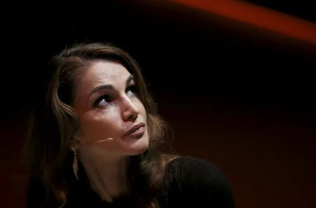 Jordan's Queen Rania speaks at the Women in the World summit in London, Britain, October 8, 2015. (Photo by Peter Nicholls/Reuters)
