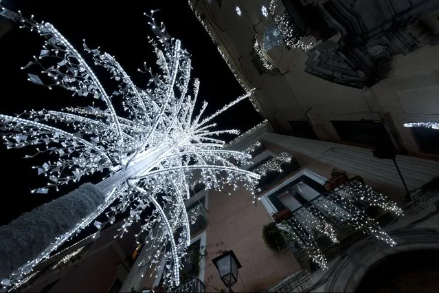 A picture shows Christmas lights during the “Luci d'Artista” (Artist's Lights of Salerno) event on December 17, 2014 in Salerno, southern Italy. (Photo by Mario Laporta/AFP Photo)