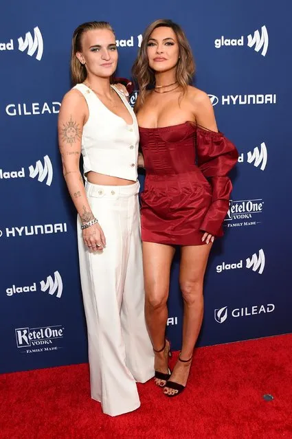 Australian singer G Flip and American actress Chrishell Stause attend the 34th Annual GLAAD Media Awards Los Angeles at The Beverly Hilton on March 30, 2023 in Beverly Hills, California. (Photo by Lisa O'Connor/Rex Features/Shutterstock)