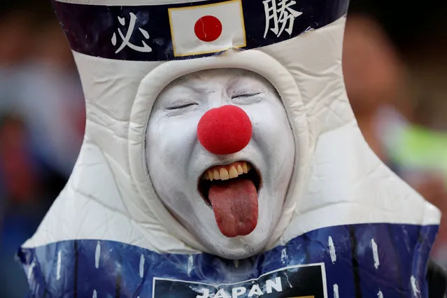 Japan fan inside the stadium before the the Russia 2018 World Cup Group H football match between Japan and Senegal at the Ekaterinburg Arena in Ekaterinburg on June 24, 2018. (Photo by Carlos Garcia Rawlins/Reuters)