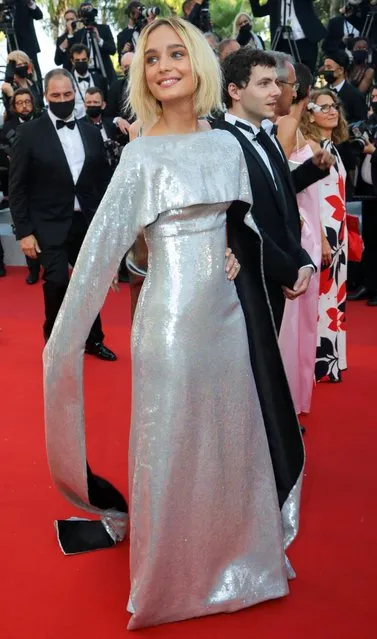 Italian actress Denise Tantucci arrives for the screening of the film “Tre Piani” (Three Floors) at the 74th edition of the Cannes Film Festival in Cannes, southern France, on July 11, 2021. (Photo by Reinhard Krause/Reuters)