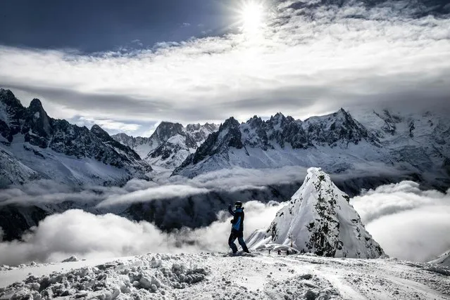 The Mont Blanc massif is pictured on February 4, 2016 in Chamonix, France. (Photo by Jeff Pachoud/AFP Photo)