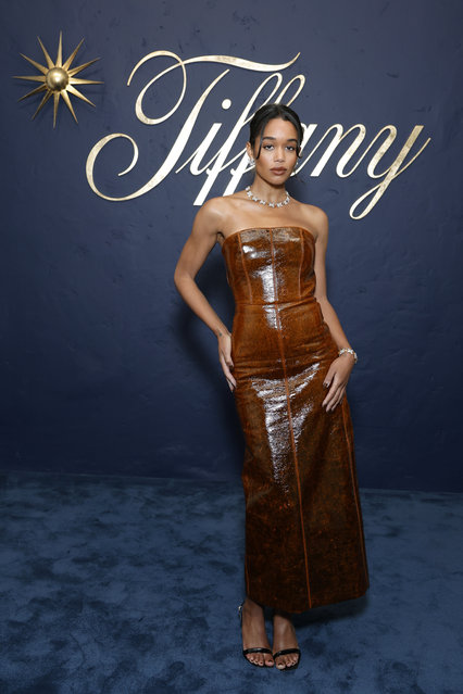 American actress and model Laura Harrier attends the Tiffany & Co. Celebration of the launch of Blue Book 2024: Tiffany Céleste at The Beverly Estate on April 25, 2024 in Beverly Hills, California. (Photo by Stefanie Keenan/Getty Images for Tiffany & Co.)