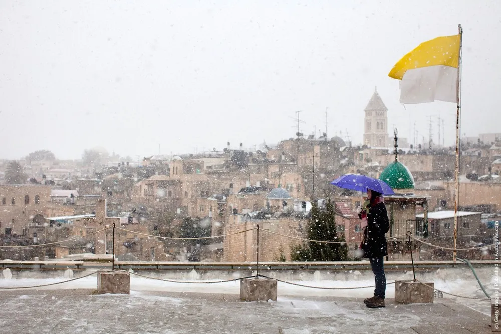Snow Falls on Jerusalem and Hebron
