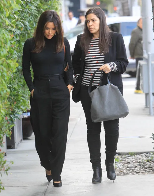 Eva Longoria and America Ferrera are seen on January 16, 2020 in Los Angeles, California. (Photo by SMXRF/Star Max/GC Images)