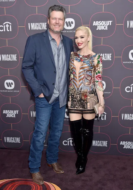 Blake Shelton and Gwen Stefani attend the Warner Music Group Pre-Grammy Party 2020 at Hollywood Athletic Club on January 23, 2020 in Hollywood, California. (Photo by Gregg DeGuire/FilmMagic)