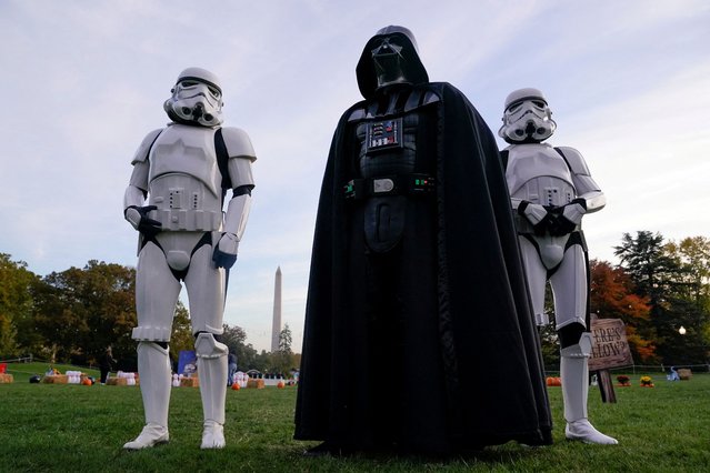 People dressed in costumes from Star Wars attend a trick-or-treaters celebration for Halloween at the White House in Washington on October 30, 2024. (Photo by Nathan Howard/Reuters)