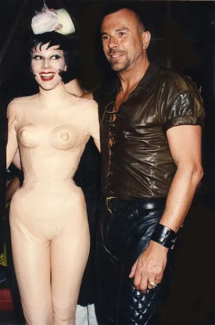 Susanne Bartsch and designer Thierry Mugler at Barsch Fashion Show/Wedding, held at the Hammerstein Ballroom, New York, ca.1990s. Susanne Bartsch is an event producer whose monthly parties at the Copacabana in the late 1980s united the haute and demi-monde, and made her an icon of New York nightlife. (Photo by Rose Hartman/Getty Images)