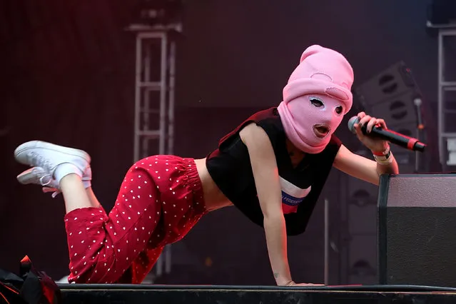 Members of p*ssy Riot perform in concert during Day For Night festival on December 16, 2017 in Houston, Texas. (Photo by Gary Miller/Getty Images)