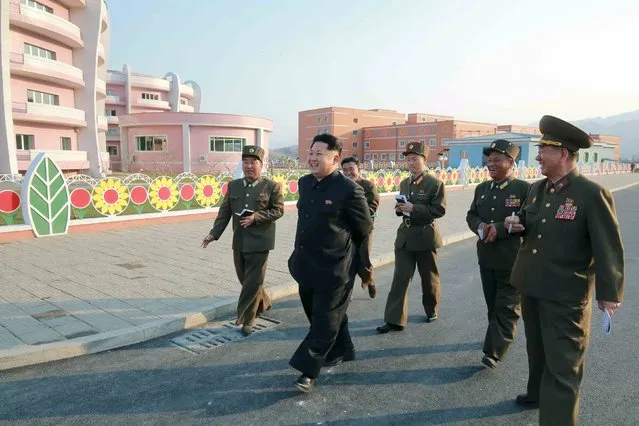 North Korean leader Kim Jong Un provides field guidance to Wonsan Baby Home and Orphanage, which is close to completion, in this photo released by North Korea's Korean Central News Agency (KCNA) on April 22, 2015. (Photo by Reuters/KCNA)
