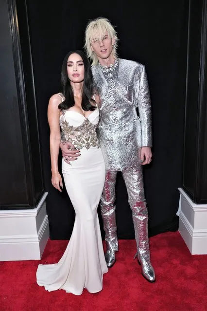 (L-R) American actress and model Megan Fox and American rapper Machine Gun Kelly attend the 65th GRAMMY Awards on February 05, 2023 in Los Angeles, California. (Photo by Kevin Mazur/Getty Images for The Recording Academy)