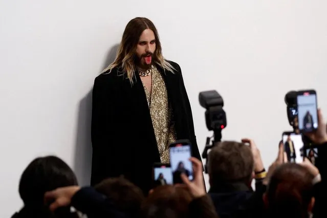 American actor and musician Jared Leto poses during a photocall before Givenchy Fall-Winter 2023/2024 Women's ready-to-wear collection show Paris Fashion Week in Paris, France on March 2, 2023. (Photo by Benoit Tessier/Reuters)