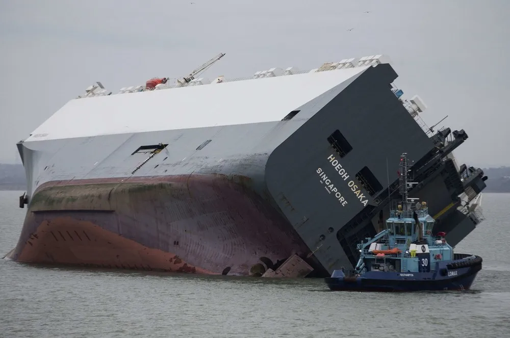 Cargo Ship Runs Aground in Britain
