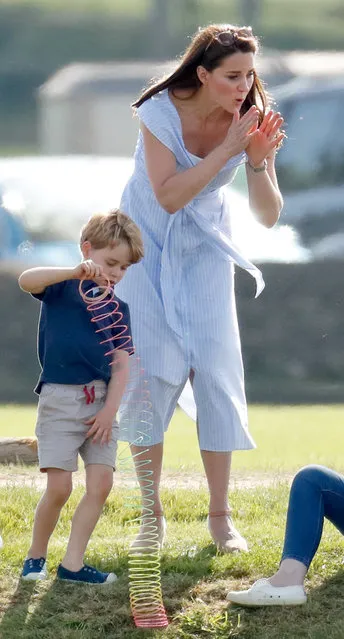 Prince George of Cambridge and Catherine, Duchess of Cambridge attend the Maserati Royal Charity Polo Trophy at the Beaufort Polo Club on June 10, 2018 in Gloucester, England. (Photo by Max Mumby/Indigo/Getty Images)
