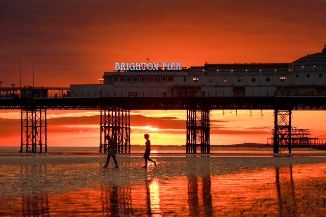 The picture dated September 23, 2025 shows Brighton beach at sunset. Today (Wed) any fog will clear to leave a largely dry and sunny day. (Photo by Endless Horizon Photography/Bav Media)